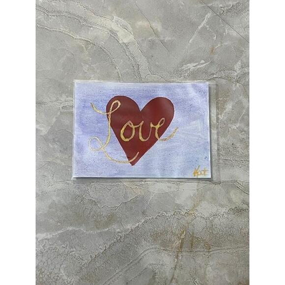 4 Original OOAK ATC Cards - Artist: Kat Sanders - Heart Set - Picture 4 of 5